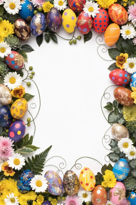 Easter Floral Frame Posters Template | PosterMyWall