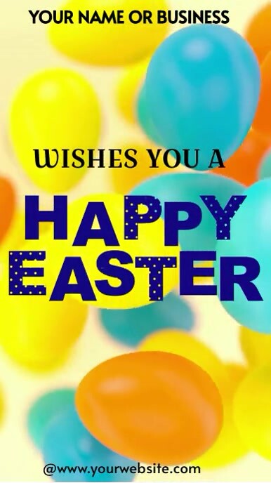 Colorful Easter message animation template Digital Display (9:16)