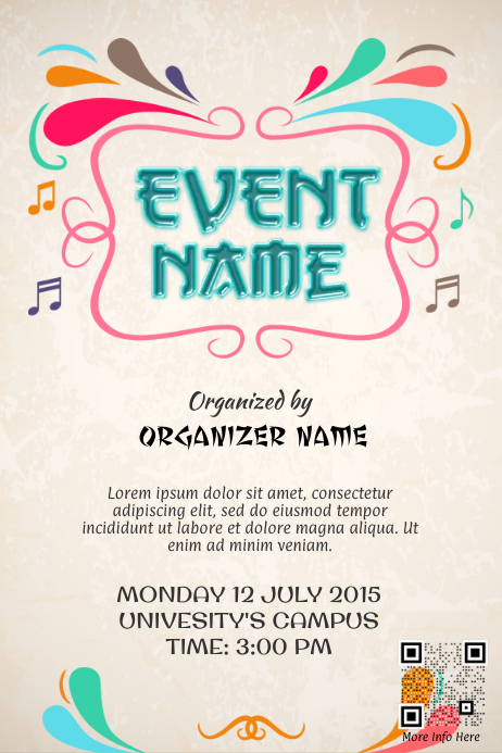 Colorful Event Promotion Poster Template Postermywall