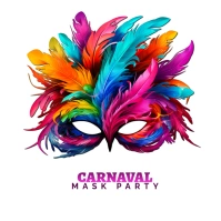 Colorful Feather Carnaval Mask Logo Logotipo template