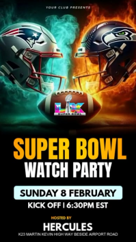 Colorful fierce super bowl 60 Watch Party Instagram Story Video template