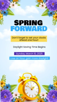 Colorful Floral Spring Forward Instagram Story template