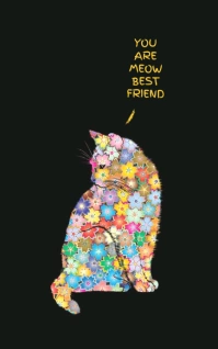 Colorful flower cat funny poster Sampul Kindle/Buku template