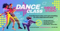 Colorful Gradient Dance Class Facebook Shared Image template