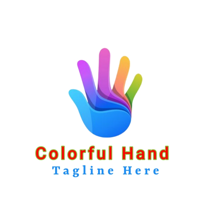 Hand Logo Colorful Colorful hand illustration logo Templat | PosterMyWall