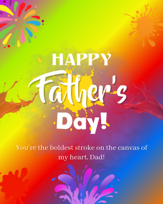 Colorful Happy Father's Day Instagram Post template