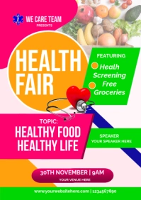 Colorful Health Fair Flyer emplate, Health A5 template