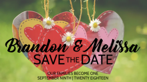 Colorful Hearts Wedding Save the Date Digitalt display (16:9) template