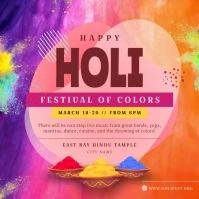Colorful Holi Festival Invitation Instagram V Square (1:1) template