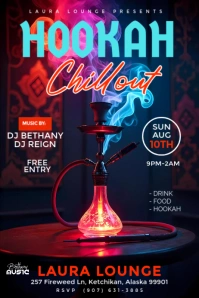 Colorful Hookah Party Flyer Poster Iphosta template