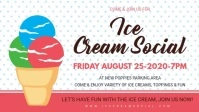 Colorful Ice Cream Social Facebook Cover Facebook-omslagvideo (16: 9) template