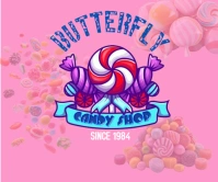 Colorful Illustrative Candy Shop Logo Large Rectangle template