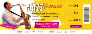 Colorful Jazz festival concert tickets design Facebook-Cover template