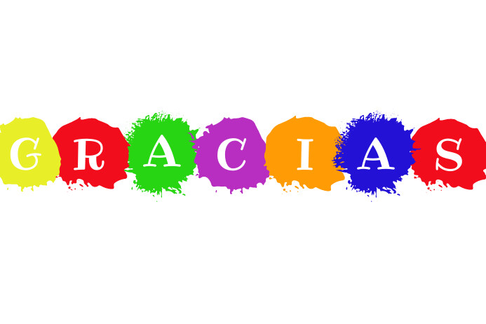 Colorful Joyful Thank You Note In Spanish (gr Label template