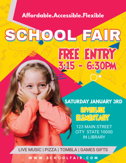 Colorful Kindergarten Fun Fair Flyer Template Postermywall