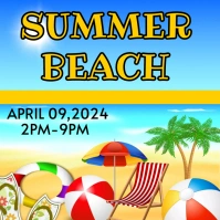 SUMMER BEACH Logo template