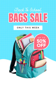 Colorful Modern & Minimal Back To School Sale Poster template