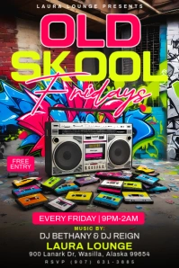Colorful Old Skool Flyer & Poster template