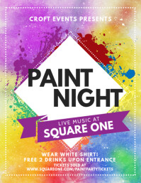 Colorful Paint Party Night Flyer Template