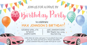 Putih Drive-by Birthday Party Facebook Shared Image Template