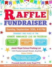 Colorful Raffle Fundraiser Flyer Template | School & Charity Event Promotion