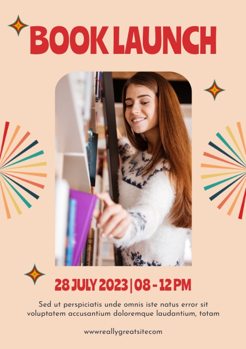 Colorful Retro Book Launch Event Flyer Template | PosterMyWall