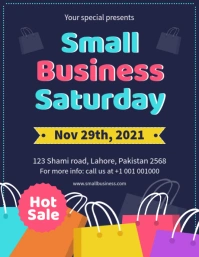 Colorful shopping Small business Saturday fly Pamflet (VSA Brief) template