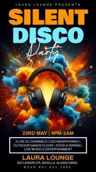 Colorful Silent Disco Party Instagram Post template