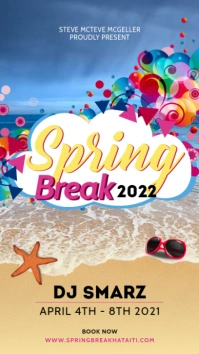Colorful spring break DJ Instagram story template