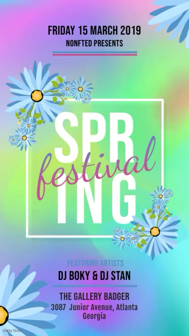 Colorful Spring Festival Invite Digital Display Template | PosterMyWall