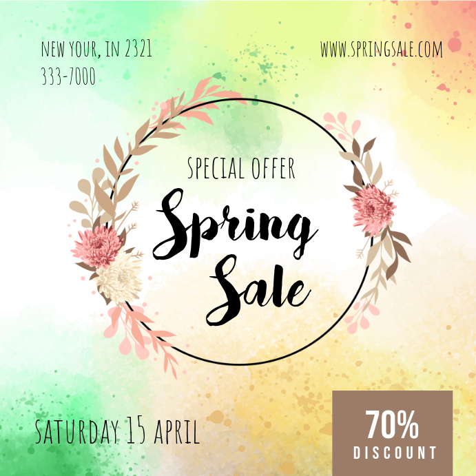 Fun Spring Advertisement Colorful Spring Sale Advert Template | PosterMyWall