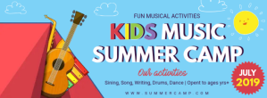 Blau Kids Music Summer Camp Facebook Cover Photo Template