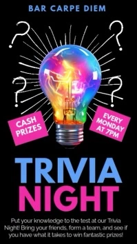 Colorful Trivia Night  Instagram Reel template