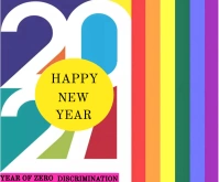 Colorful unique new year card 2024 Medium Rectangle template
