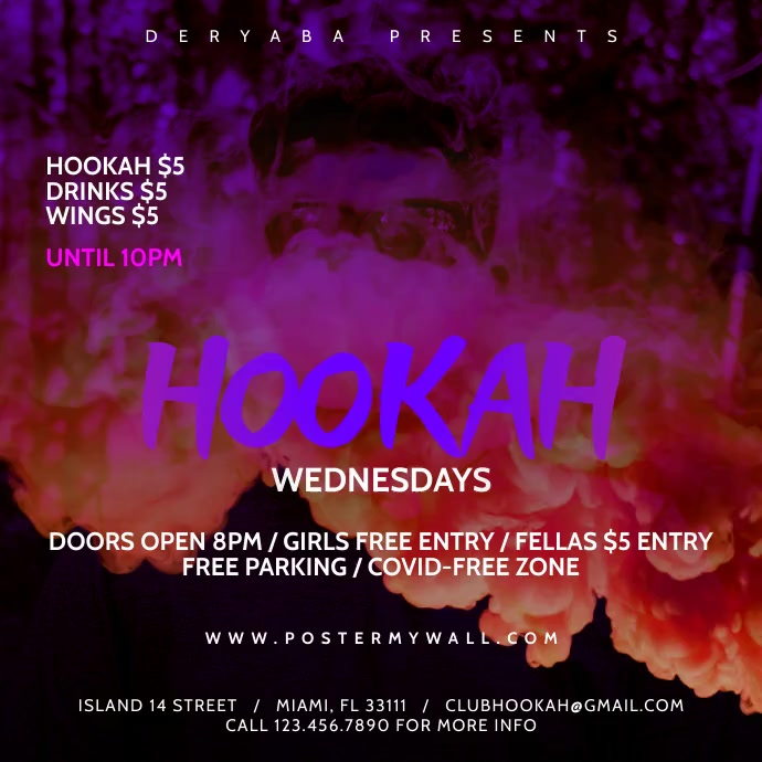 Shisha Promotion Colorful Video Hookah Instagram Promo Banner Template | PosterMyWall