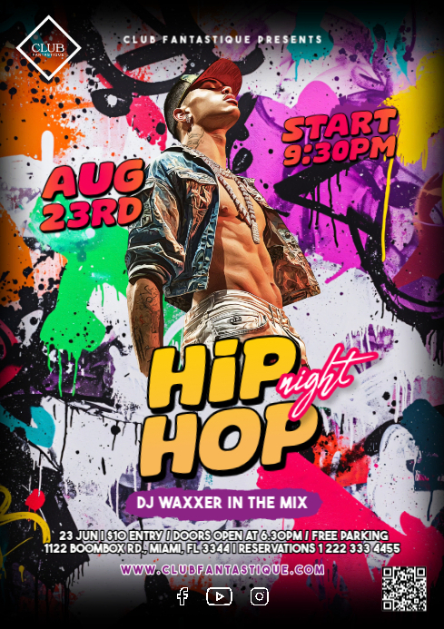 Vintage Rap Hip Hop Party Flyer Template A4 | PosterMyWall