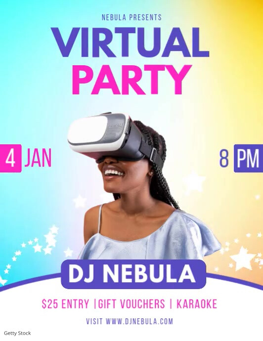 Virtual Flyer Colorful Virtual Party Flyer Video Template | PosterMyWall