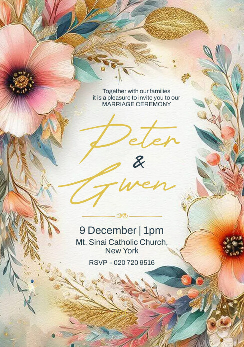 Colorful Wedding Invitation Template | PosterMyWall