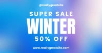 Colorful Winter Super Sale Facebook Ad template