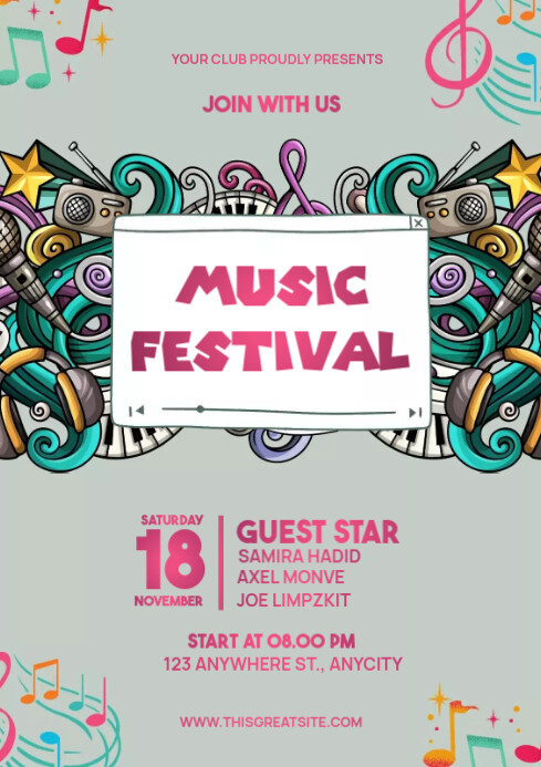 Colorfull Music Festival Template | PosterMyWall