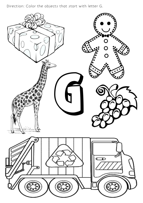 Letter G Coloring Pages Preschool