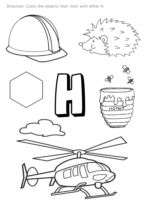 H For Color H Is For Coloring Page