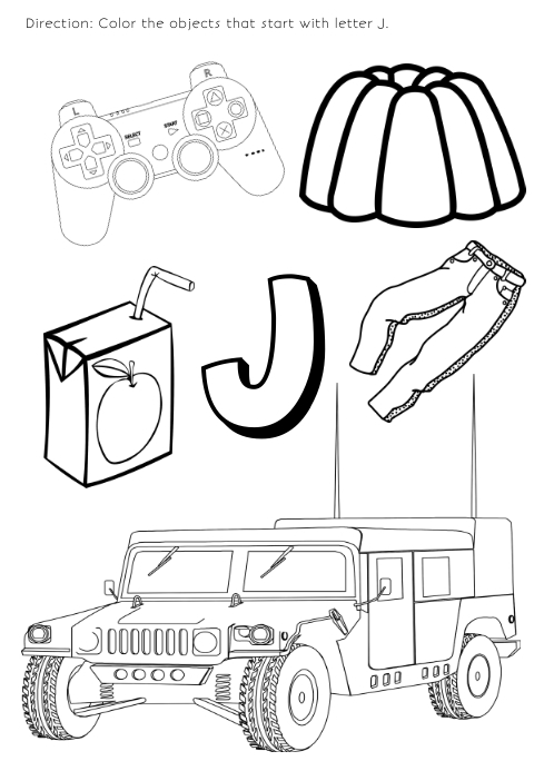 Letter J Coloring Sheet