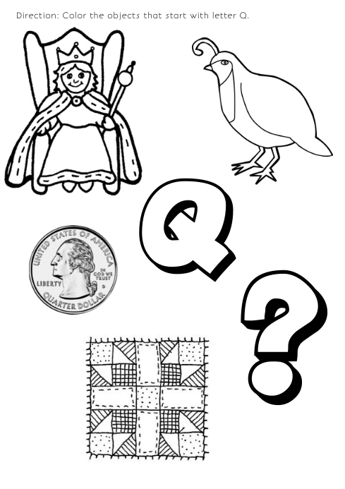 Letter Q Coloring Pages