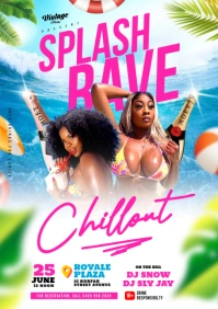 Colouful Beach Party Event Flyer Poster A4 template