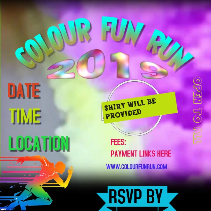 COLOUR FUN RUN Template | PosterMyWall