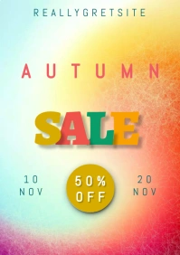 colourful autumn sale A2 template