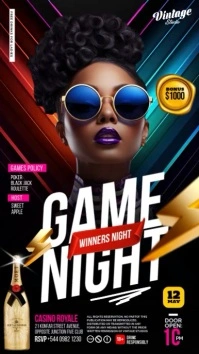 Colourful Casino Game Night Flyer for Instagram Reel template