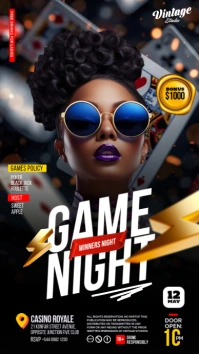 Colourful Casino Night Flyer for Instagram Reel template