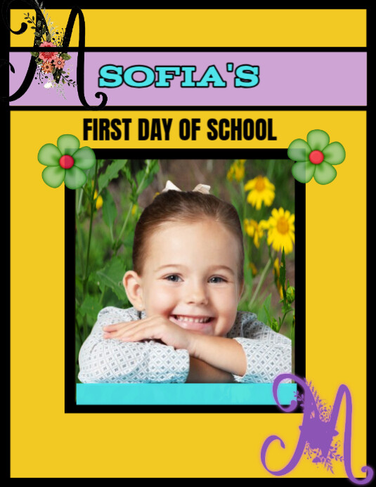 Colourful first day of school poster template for kids | PosterMyWall